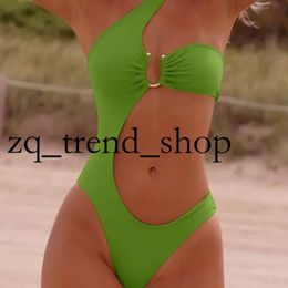 One-piece Swimsuit One Shoulder 2024 New Bikini Openwork Swimsuit New Overseas Sales Swimwear Low Rise 883