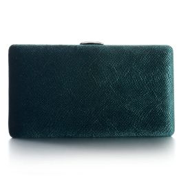 Bags Dark Green Velvet Hard Case Box Clutch Evening Bags and Clutch Purses Handbags with Shoulder Chain for Ball Party Prom