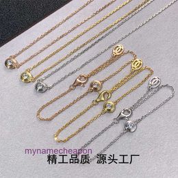 Designer Cartrres nacklace simple set pendant Kajia One Diamond Necklace Female V Gold Plated 18K Single Small Round Cake UFO Collar Chain