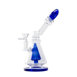 Headshop214 GB037 Glass Water Bong About 25cm Height Coloured Core Perc Dab Rig Smoking Pipe Bubbler 14mm Male Dome Bowl Quartz Banger Nail Colourful Flat Mouth