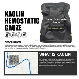 First Aid Supply Tactical Kaolin Hemostatic Compressed Gauze Emergency Outdoor Binding Fixed IFAK Trauma Wound Dressing Bandage First Aid Kits d240419