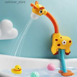 Sand Play Water Fun 1pc Little Giraffe Electric Spray Water Squirt Sprinkler Perfect Suction Toys for Baby Bathtub Toys Bath Toys L416