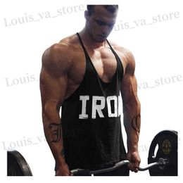 Men's T-Shirts Gym Tank Top Men Clothing Mens Bodybuilding Tank Tops Summer Gym Clothing for Male Slveless Vest Shirts Plus Size T240422