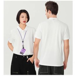 Ice Silk POLO Shirt Mens and Womens Short-Sleeved Summer Qquick-Drying Breathable Casual T-Shirt S-4XL 240408