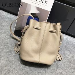 Shoulder Bags OUSSON Soft Leather Large Capacity One-Shoulder Messenger Bag Fashion Crossbody Multifunctional Bucket For Women