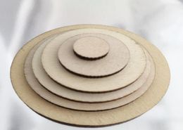 Wooden Craft Circles Round Chips 10mm 100mm Mini Wood Cutouts Ornament Blank Disc DIY Painting Tag Decoration Art Crafts6447564
