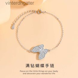 Luxury Fine Vancelfe Designer Bracelet for Women S925 Sterling Silver Full Diamond Butterfly Bracelet for Women Korean Style Bracelet with Brand Logo