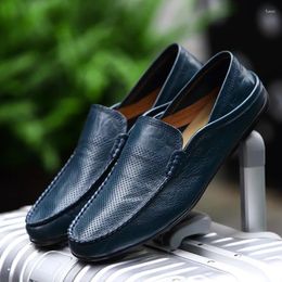 Casual Shoes High Quality Genuine Leather Men Mens Loafers Slip On Driving Flats Comfy Handmade Moccasins Outdoor Footwear