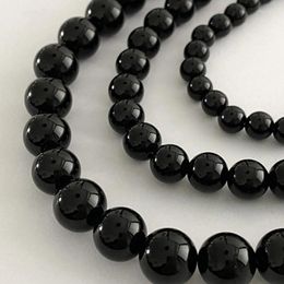 Chains Black Round Beads Imitation Pearls Necklace Ladies Niche Design Clavicle Chain Harajuku Campus Simple Jewelry