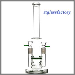 Hookahs Hookah Twins Joint Glass Bong 1pc Honeycomb Percolator Mini Shisha Bubbler Double 18mm Bowl Dab rig