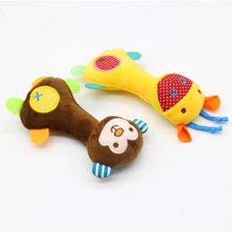 Newborn Baby Rattles Toys Infant Developmental Hand Grip Shaker Cute Soft Stuffed Animal Toys with Sound for 3-12 Months