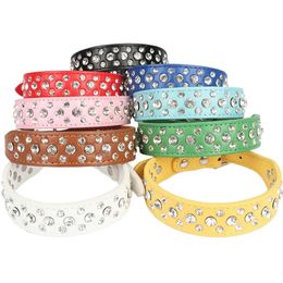 15 Colors 25cm Width PU Leather Pet Collar Round Spikes Studded Dog Collars for Small Medium Dogs XSSML 240418