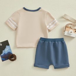 Clothing Sets Toddler Baby Boy Clothes Colour Block Short Sleeve Shirt Shorts Set Cute Summer Outfits Infant Boys
