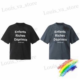 Men's T-Shirts Vintage Washed Enfants Riches Deprimes ERD T Shirt Men Women High Strt Oversized T Top Best Quality T-Shirt T240419