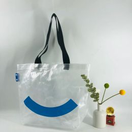 Bags Waterproof Portable Promotional Recyclable Clear Beach Bag Laminated PP Woven Shopping Tote Bag With Custom Printed