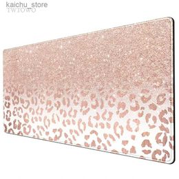 Mouse Pads Wrist Rests Pink Leopard Print Mouse Pad Gamer XL New Computer Large Mousepad XXL MousePads Carpet Soft Computer Desktop Mouse Pad Y240419