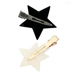 Hair Clips 5Pieces No Bend Clip Crease Acrylic Star Hairpin Sweet Cool Y2K Duckbill Barrettes For Women