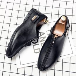 Casual Shoes High Quality Brand Men's Genuine Leather Classic Formal Business For Work Loafers Non-slip