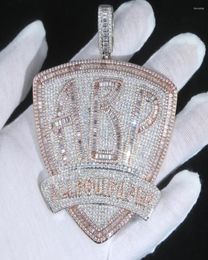 Chains 2022 Iced Out Full Bling Cubic Zirconia Baguette Initial Letters ABP Charm Pendant Necklace For Hip Hop Men Fashion Punk Je5827230