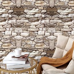 Wall Stickers 3D Personalised Stone Brick Pattern Wallpaper Self-adhesive Waterproof And Moisture-proof Background Decorative