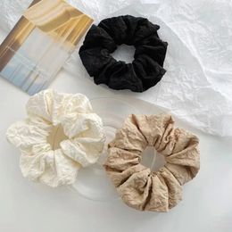 Korean Women Elastics Hair Scrunchies White Black Coffee Hair Band Ponytail Hair Ties Accesorios