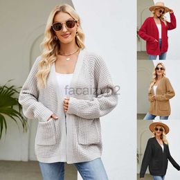 Women's Sweaters Lazy style knitted sweater jacket for women's autumn and winter new design sense mid length knitted sweater cardigan fashion T Shirt tops
