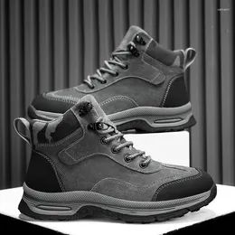 Casual Shoes High Quality Brand Men's Suede Thick Soled Outdoor Hiking Camping Sports Free Delivery