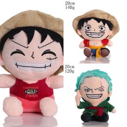 20CM New One Piece Anime Figures Cosplay Plush Toys Zoro Luffy Chopper Ace Law Cute Doll Cartoon Stuffed Pendants Kids Xmas Gift