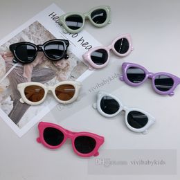 Kids sunglasses Lovely girls boys candy Colour cat eyes sun sunglass Ultraviolet-proof glasses eyewear fashion children shades Z7788