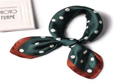 brand women scarf fashion dot print soft small silk scarves square neck Handkerchief official shawl foulard5997402