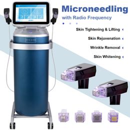 2 Handles Microneedling RF Wrinkle Remover Skin Rejuvenation Face Lifting Machine Gold Fractional RF Stretch Mark Removal Skin Tightening Beauty Equipment