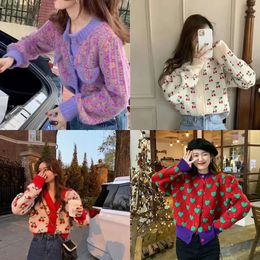 Women's Sweaters Cardigan Spring and Autumn Y2k Threedimensional Love Singlebreasted Sweater Women's Loose Allmatch Top 220920