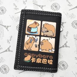 Wallets Funny Capybara Anime Cartoon Trifold Card Holder Short Fashion Coin Purse