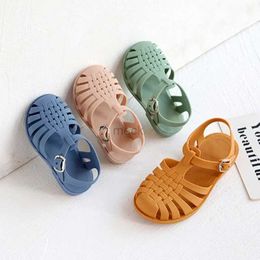 FRCM Sandals Baby Gladiator Sandals Casual Breathable Hollow Out Roman Shoes PVC Summer Kids Shoes 2022 Beach Children Sandals Girls 240419