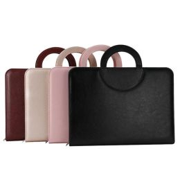 Briefcases File Folder Bags Handles Case Women Pu Briefcase Business Portfolio Document Notebook With Leather Organizer Binder