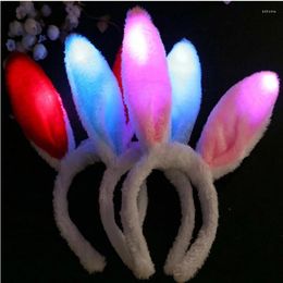 Party Decoration 30pcs Led Plush Ears Flashing Glow Headband Hair Band Supplies Light Up Accessories For Kids Girl Woman