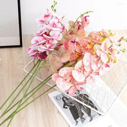 Decorative Flowers 1 Bundle 9 Heads 3D Latex Butterfly Orchid Real Touch Fake Phalaenopsis For Wedding Home Christmas Decoration Artificial