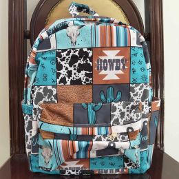 Bags Hot Sale Kids Girls Backpacks Howdy Cow Western Fashion Children Backpack Zipper Design Boutique Kids Backpacks Cute Diaper Bag