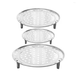 Double Boilers 3 Pcs Steamer Plate Steamed Stuffed Bun Rack For Pots Stainless Steel Steaming Stand