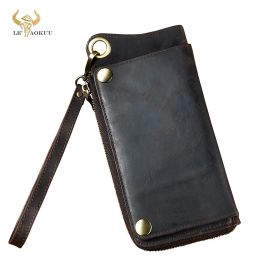 Wallets Fashion Male Organiser Leather Design Animal Em Chequebook Chain Zipper Pocket Wallet Purse Clutch Phone Sleeve Men Ck0011d