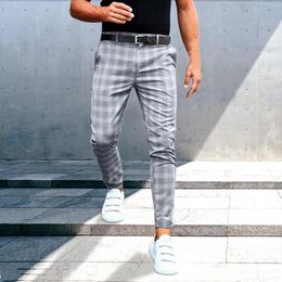 Men's Pants Brand Stripe Plaid Casual Loose Men Cotton Four Seasons High Quality Business Trousers Summer Slim Fashion Trous