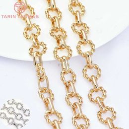 Collane a ciondolo (7568) Link a catena da 1 metro da 12 mm 24k oro in oro collana con fila con catene bracciale catene di bracciale di qualità Accessori per gioielli fai -da -te 240419