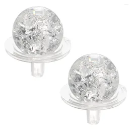 Garden Decorations 2 Sets Of Glass Ball Adornment Ice Cracked Decor Outdoor Rockery Sphere Ornament