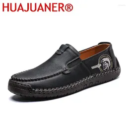 Casual Shoes Men Comfortable Slip On Loafers Fashion Male Handmade Split Leather Retro Leisure Sneakers Outdoor Men's