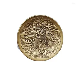 Decorative Figurines Chinese Antique Bronze Dragon Dishes Are Exquisite In Workmanship