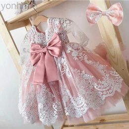 Girl's Dresses Toddler Baby Girls 1st Birthday Baptism Dresses Embroidered Elegant Princess Party Gown First Communion Infant Kids Lace Dress d240423