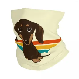 Bandanas Cute Chocolate Dachshund Neck Gaiter Men Women UV Protection Winter Cartoon Wiener Dog Bandana Scarf For Ski