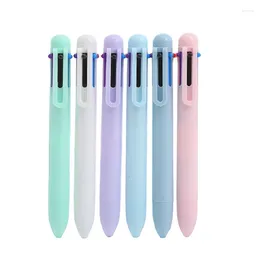 High-looking 6-color Ballpoint Pen Cute Student Stationery Click Girly Heart Colour