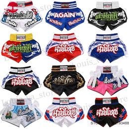 Men's Shorts Muay Thai Shorts Embroidery Thai Boxing Shorts Men Women Kids Kickboxing Fighting Pants Gym Grappling Sparring Martial Arts Gear T240419