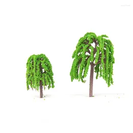 Decorative Flowers Plant Model Tree Toy Greenery Kitchen Layout Plastic Resin Train Railway Willow 25pcs Decoration Display Green Home